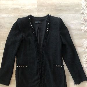 Zara Studded Black Blazer. Size XL. Runs like L
